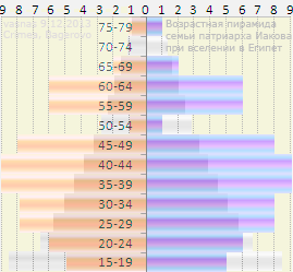Возрастная пирамида семьи патриарха Иакова при вселении в Египет Возрастная пирамида семьи патриарха Иакова при вселении в Египет